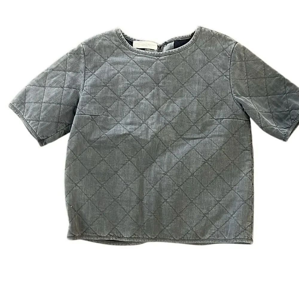 Stella McCartney made in Italy back, zip gray puffer shirt